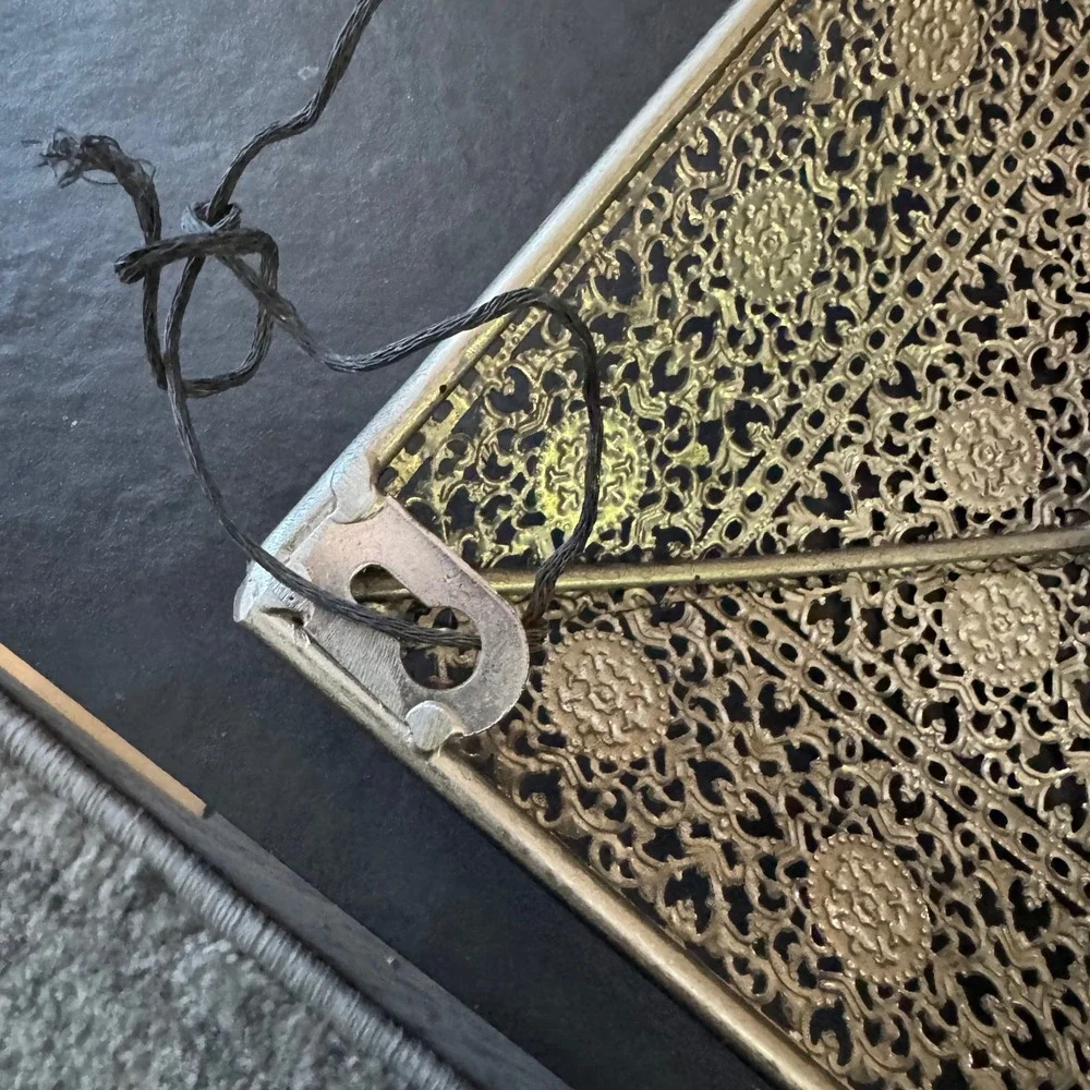 Black Filigree Metal Square Wall Mirror‎ Moroccan Boho Decorative 15.5 Inch
